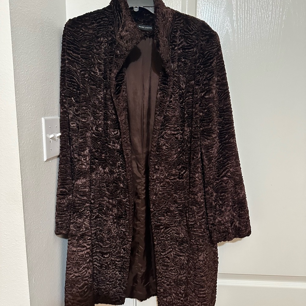 Valerie Stevens Dark Brown Faux Fur Jacket